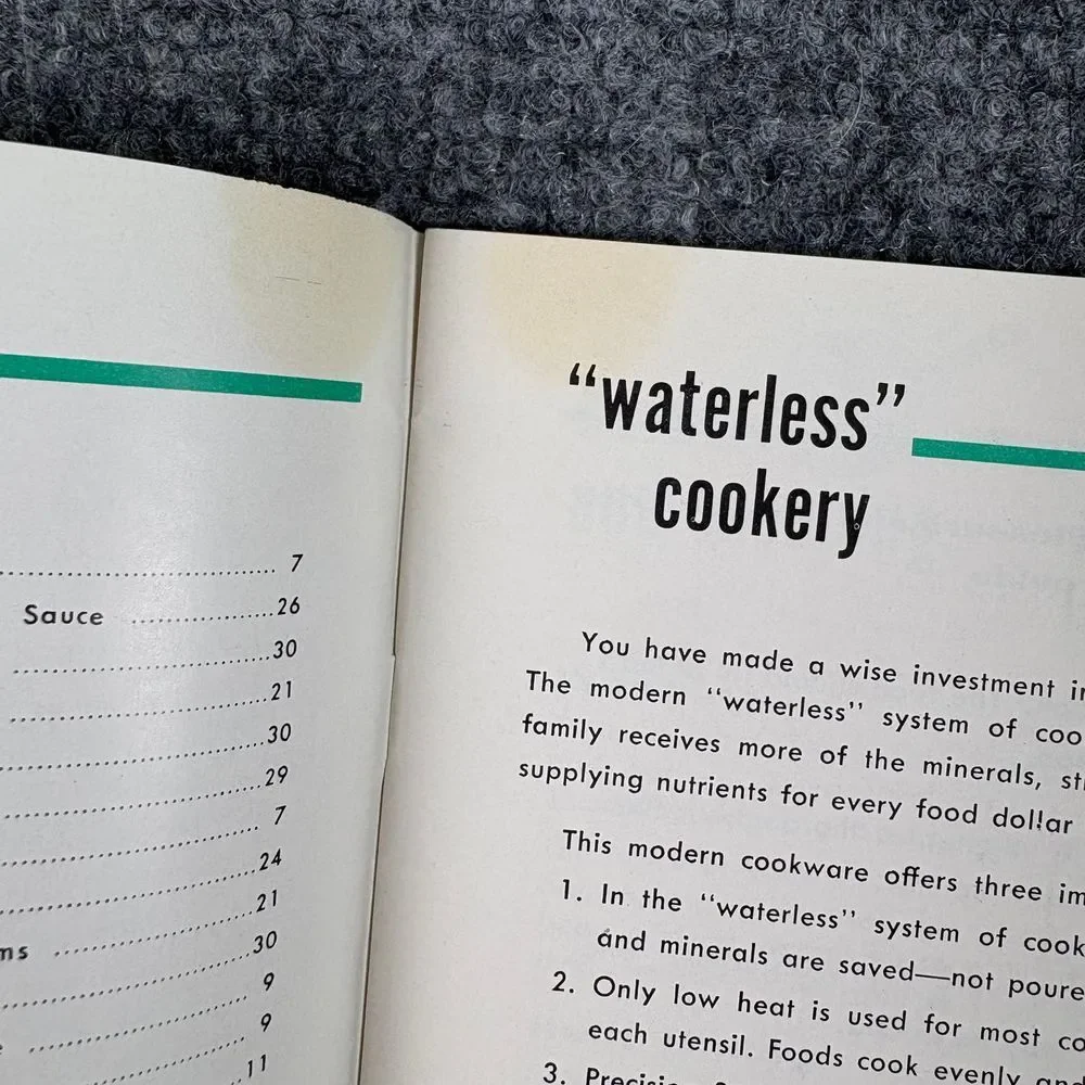Vintage La Verne Cookbook Recipes Instructions Waterless Cookware‎ 3-Ply Steel